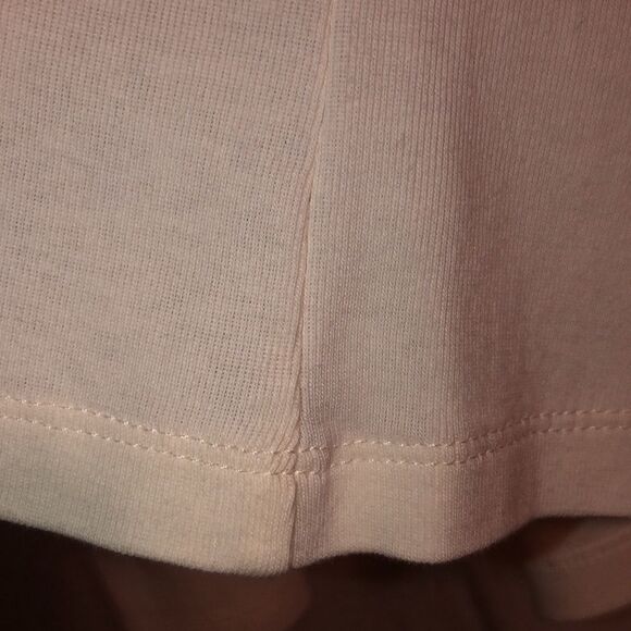 Talbots M Cotton Ivory Pullover Long Sleeve Top Embellished Around V-Neck - Picture 7 of 10